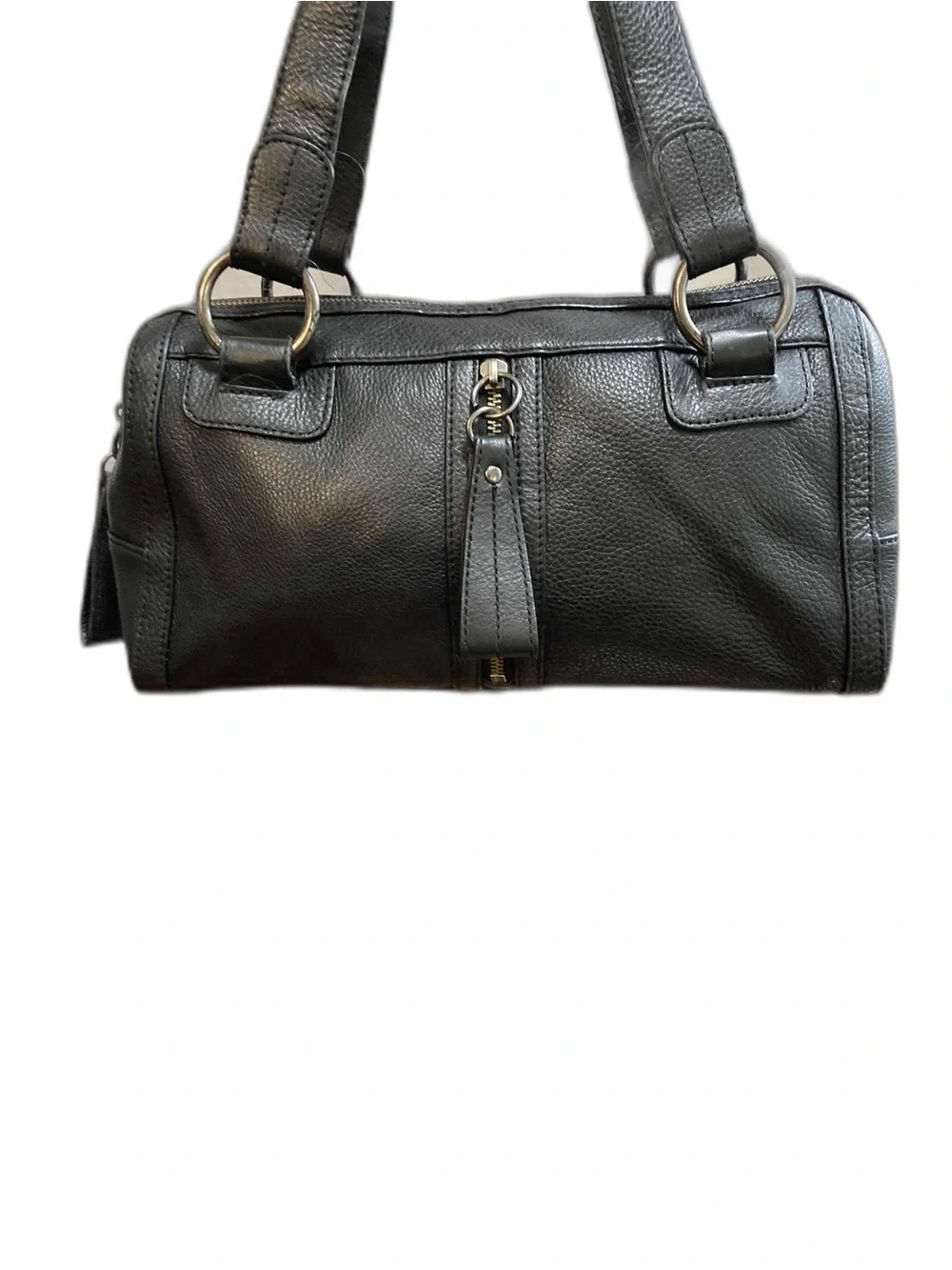 Kenneth Cole Reaction Textured Leather Front Center Zip Shoulder Bag